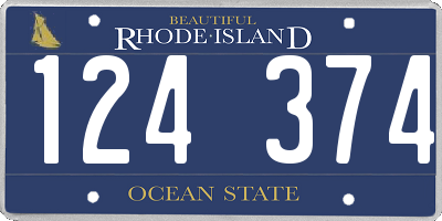 RI license plate 124374
