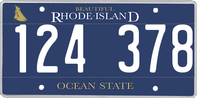 RI license plate 124378