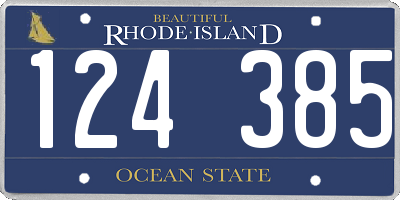 RI license plate 124385