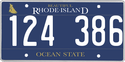 RI license plate 124386