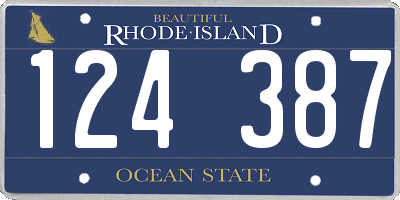 RI license plate 124387