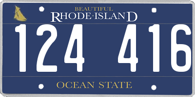 RI license plate 124416