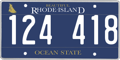 RI license plate 124418