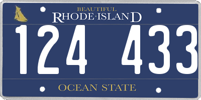 RI license plate 124433