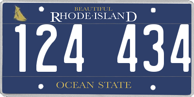 RI license plate 124434