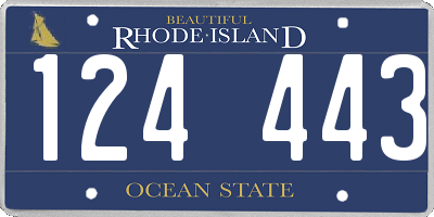RI license plate 124443