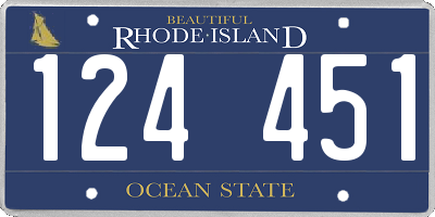 RI license plate 124451