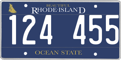 RI license plate 124455