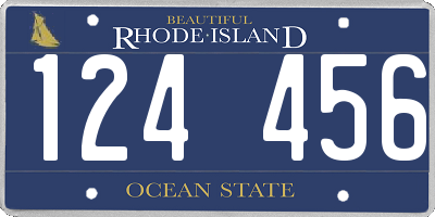 RI license plate 124456