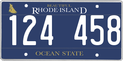 RI license plate 124458