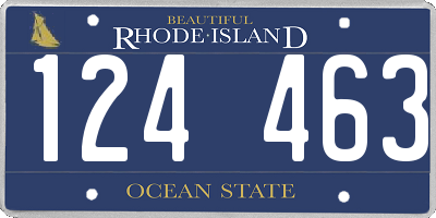 RI license plate 124463