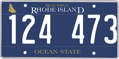 RI license plate 124473