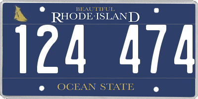 RI license plate 124474