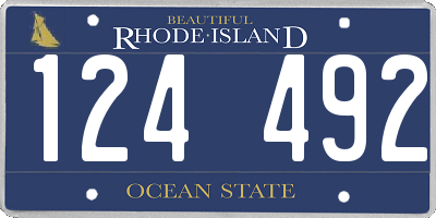RI license plate 124492