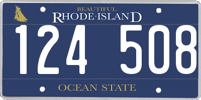 RI license plate 124508