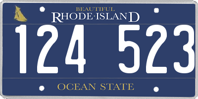 RI license plate 124523