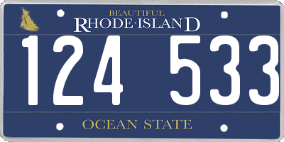 RI license plate 124533
