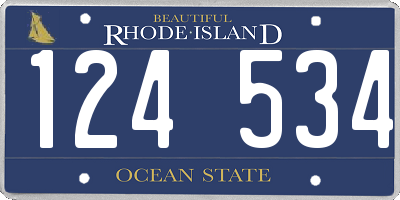 RI license plate 124534