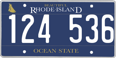 RI license plate 124536