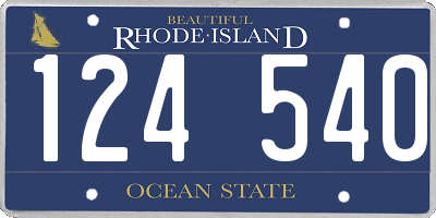 RI license plate 124540