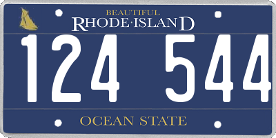 RI license plate 124544
