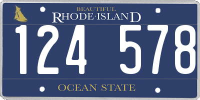 RI license plate 124578
