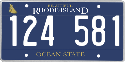 RI license plate 124581
