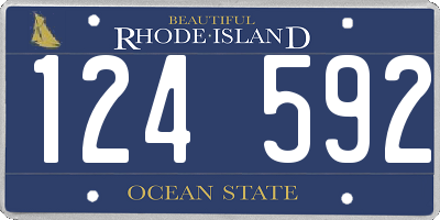 RI license plate 124592