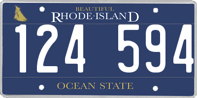 RI license plate 124594