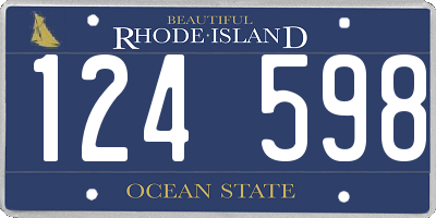 RI license plate 124598