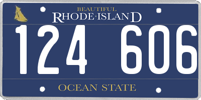 RI license plate 124606