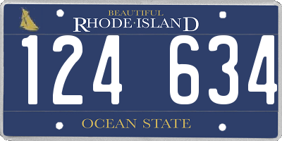 RI license plate 124634