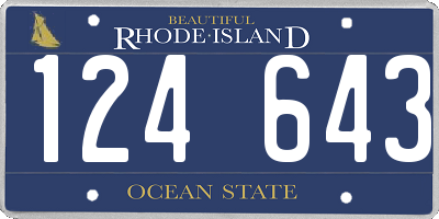 RI license plate 124643