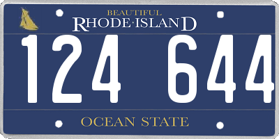 RI license plate 124644