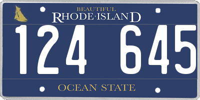 RI license plate 124645