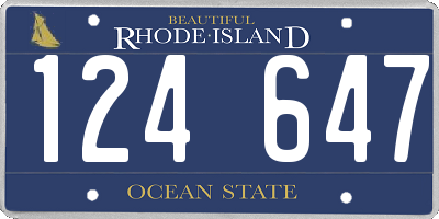 RI license plate 124647