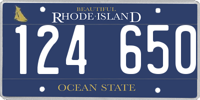 RI license plate 124650