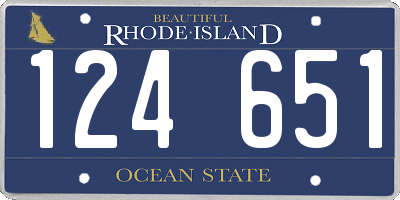 RI license plate 124651