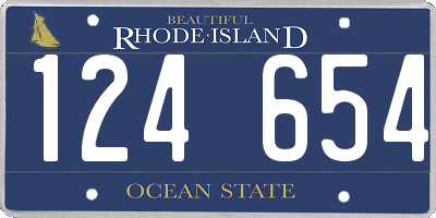RI license plate 124654