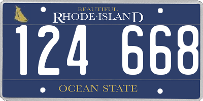 RI license plate 124668