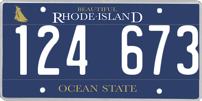 RI license plate 124673