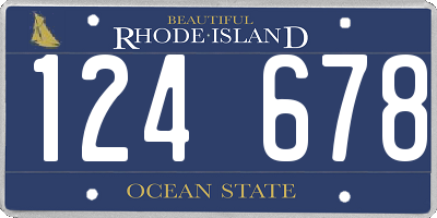 RI license plate 124678
