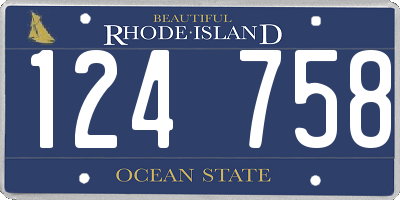 RI license plate 124758