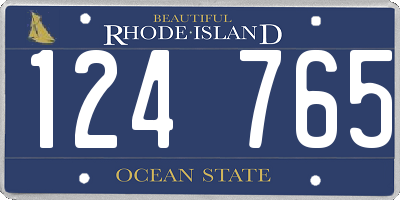 RI license plate 124765