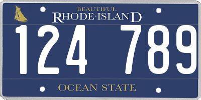 RI license plate 124789