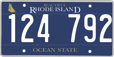 RI license plate 124792