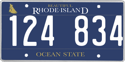 RI license plate 124834