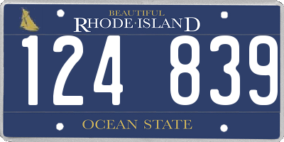 RI license plate 124839
