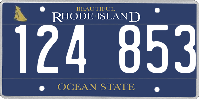 RI license plate 124853