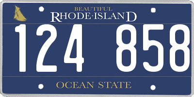 RI license plate 124858